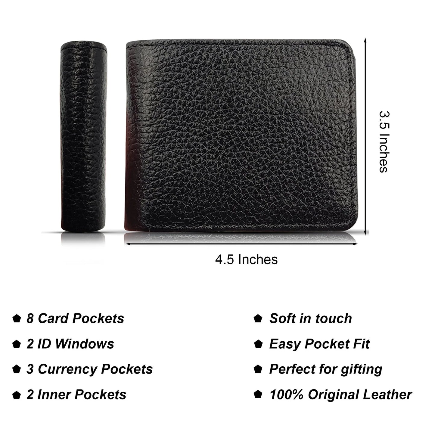 3x Cash Pockets | Classic Wallet with 1-Year Warranty